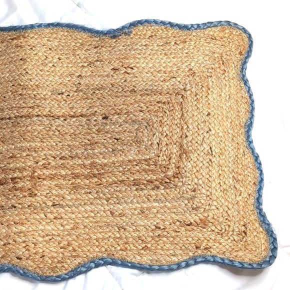 True Living Other - Jute Rug 20in by 30in Color Trimmed in Green or Purple, NEW